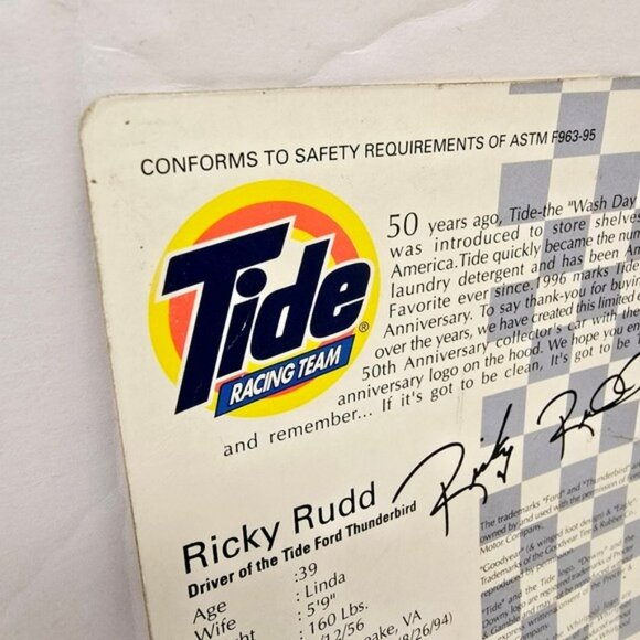 Vintage 1996 Nascar 1:64 Die Cast Racecar Tide Ricky Rudd Car Racing Champions - Picture 7 of 15